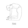 Ustrasana or Camel Pose. Vector