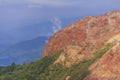 Usu-zan mountain, active volcano near Toya lake, Hokkaido, Japan