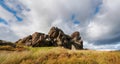 rural England landscape in Yorkshire. Amazing view in the national park Peak District on a sunny day in Autumn Royalty Free Stock Photo