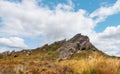 rural England landscape in Yorkshire. Amazing view in the national park Peak District on a sunny day in Autumn Royalty Free Stock Photo