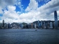 An usual sunny afternoon at Victoria Harbour Hong Kong Royalty Free Stock Photo