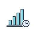 Color illustration icon for Usually, graph and bar chart Royalty Free Stock Photo