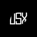 USX letter logo design on black background. USX creative initials letter logo concept. USX letter design Royalty Free Stock Photo