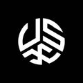 USX letter logo design on black background. USX creative initials letter logo concept. USX letter design Royalty Free Stock Photo