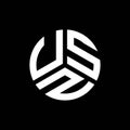 USZ letter logo design on black background. USZ creative initials letter logo concept. USZ letter design Royalty Free Stock Photo
