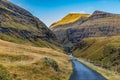 Ut a Lonna - the route from the village Saksun at Streymoy Royalty Free Stock Photo