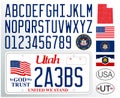 Utah car license plate pattern, USA