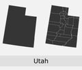 Utah counties vector map