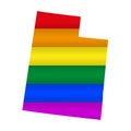 Utah LGBT flag map. Vector illustration Royalty Free Stock Photo