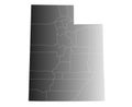 Utah map. counties map of Utah, blank Map, empty map of Utah l Royalty Free Stock Photo