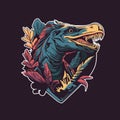 utah raptor illustration for t shirt design