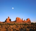 Utah Rock Forms And Moon