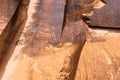 Utah sandstone rock carving petroglyphs