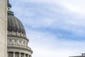 Utah State Capital building dome with corinthian columns and balcony against sky Royalty Free Stock Photo