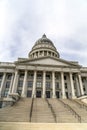 Utah State Capital building dome and stairs leading to the pedimented entrance Royalty Free Stock Photo