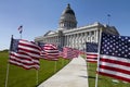 Utah State Capitol in Salt Lake City, Utah, USA. Wtih flags of the USA. Royalty Free Stock Photo