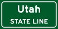 Utah state line road sign