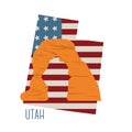 utah state map with delicate arch. Vector illustration decorative design