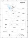 Utah state outline administrative and political vector map in black and white
