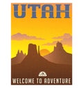Utah travel poster or sticker Royalty Free Stock Photo