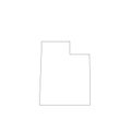 Utah US Blank Map Vector Black Solid Outline Editable White Background Royalty Free Stock Photo