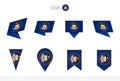 Utah US State flag collection, eight versions of Utah vector flags