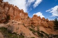 Hikers traverse the Queens Garden and Navajo loop trail inside Bryce Canyon National Park Royalty Free Stock Photo