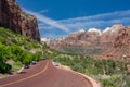 Utah, USA - Road among the mountains in Zion National Park Royalty Free Stock Photo