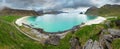 Utakleiv beach in norway, panorama Royalty Free Stock Photo