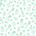 Cute vector seamless dental pattern