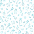 Cute vector seamless dental pattern Royalty Free Stock Photo