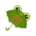 ute green frog umbrella vector Illustration on a white background