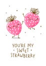 ÃÂ¡ute happy strawberries isolated