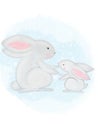 ÃÂ¡ute illustration bunny family natural performance pencil watercolor