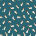 ÃÂ¡ute jack russell terriers. Pattern with sleeping dogs in different poses