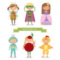 Ð¡ute kids in different costume Royalty Free Stock Photo