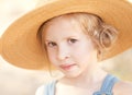 ÃÂ¡ute little girl wearing hat outdoors Royalty Free Stock Photo