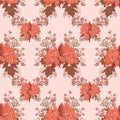 ÃÂ¡ute orange flowers retro seamless pattern on polka dot