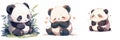 Cute panda 2D beautiful colorful picturel AI Generated