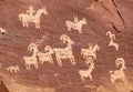 Ute Petroglyphs in Arches National Park Royalty Free Stock Photo