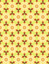ÃÂ¡ute summer seamless pattern with white daisy flowers and red ladybugs on bright yellow background Royalty Free Stock Photo