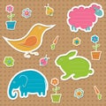 ÃÂ¡ute text frames in the shape of animals Royalty Free Stock Photo