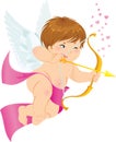 ute Valentine\'s angel cupid icon. Valentine\'s day symbol. Cupid shooting arrow
