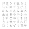 Utencils linear icons, signs, symbols vector line illustration set