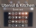 Utensil and kitchen icon set