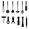 Utensil Kitchen tool silhouette collection