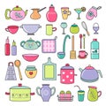 Cooking icons, kitchenware, kitchen tools, utensils set Royalty Free Stock Photo