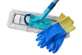 Utensils for cleaning - mop and gloves - sanitary set