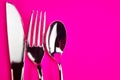 Utensils fork spoon butter knife silver Royalty Free Stock Photo