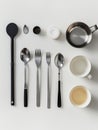 Utensils of kitchen like folk cup plate and spoon etc Royalty Free Stock Photo